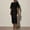 *Black, variant on ClodeEU Women's Long Sleeved Round Neck Dress，Cinched Waist Slit Button Decoration Dress Black,Womens Plus L