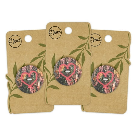UPC: 0072879308433 | Dritz Sustainable Coconut Round Heart Button 30mm Red 3 Pack