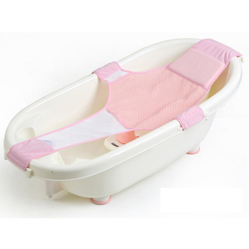 Baby Bath Support Seat Adjustable Newborn Bath Seat Support Net Comfortable Infant Bath Support Sling Non-Slip Mesh Bathing Cradle Rings for Tub 