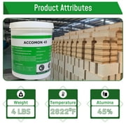 Castable Refractory Cement high Temp- 2822F Rated - 4 LBS - 45% Alumina | Furnace Cement, High Temperature Fireplace Cement Refractory