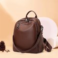thumbnail image 4 of Genuine Leather Cowhide Backpack, Women's Multiuse Shoulder Crossbody Bag, Large Capacity Casual Daypack, 4 of 10