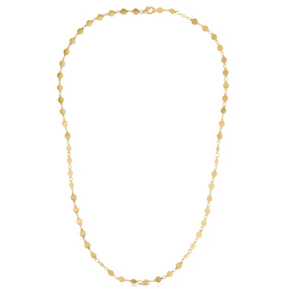 14k Yellow Gold Mirrored Chain Necklace 18 Inch Chain Necklace for Women and Men - 2.7 Grams