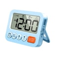 thumbnail image 3 of Reloj despertador digital pequeño de escritorio, temporizador electrónico de escritorio, pantalla grande para Azul, 3 of 9