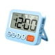 thumbnail image 3 of Reloj despertador digital con pantalla grande y volumen ajustable, pequeño reloj de escritorio con temporizador electrónico para baño, aula, cocina y Azul, 3 of 8