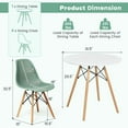 thumbnail image 3 of Costway 5 PCS Dining Table Set for 4 Persons Modern Round Table & 4 Chairs with Wood Leg Green, 3 of 8