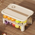 thumbnail image 3 of Nkmbld Storage Containers Kitchen Pantry Kitchen Refrigerator Storage Box Portable Fresh-Keeping Box Multi-layer Food Fruit Dumplings Sorting, Beige, 3 of 6