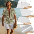 thumbnail image 6 of FOR U DESIGNS Green Vintage Palm Tree Print Couples Matching Outfits His and Hers Matching Set Linen-Look Women Sleeveless Dress with Pocket or Men Casual Shirt, 6 of 7