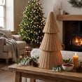 thumbnail image 4 of FeiBiQiuBi Hand-Woven Style Resin Tree Ornament, Decor Gift Rattan Wicker Christmas Cone Tree, Holiday Tabletop Hanging Accent Piece, Winter Home Display for Shelf Mantel Desk, 4 of 7