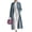 Blue, variant on Women Velvet Coat, Lapel Collar Open‑Front Design, Over‑Knee Maxi Velvet Outer Jacket, Soft Velvet Material, Loose Elegant Silhouette for Fall Winter Styling Pink M