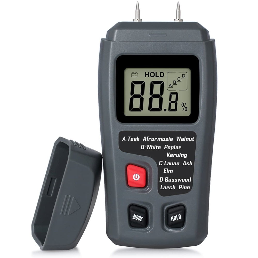 0-99.9% Digital LCD Wood Moisture Meter Analyzer Timer Humidity Tester Detector 