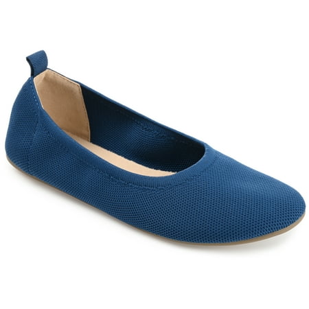 

Journee Womens Jersie Wide Width Knit Foldable Round Toe Slip On Dress Flats