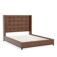thumbnail image 5 of Alpine Furniture Mundo Upholstered Standard King Platform Bed in Brown, 5 of 10