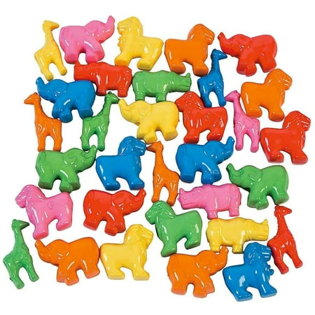 - Set of 200 Elephant, Lion, Giraffe Zoo Animal Pony Beads
