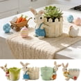 thumbnail image 7 of 5-inch Resin Easter Bunny Planter Pot, with Drainage Hole, Cute Rabbit Flower Pot, for Spring Home Garden Decor, 7 of 7