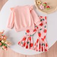 thumbnail image 6 of Toddler Baby Girl Clothes Smocked Girls Long Sleeve Tops Shirt Floral Print Bell Bottoms Pants Outfits 2 Piece Outfit for 18-24 Months, 6 of 6