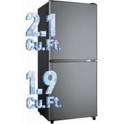 GGTB 4.0 Cu.ft 2-Door Mini Fridge with Bottom Freezer, 7 Temperature Settings, Compact Refrigerator for Dorm Apartment Office, Black