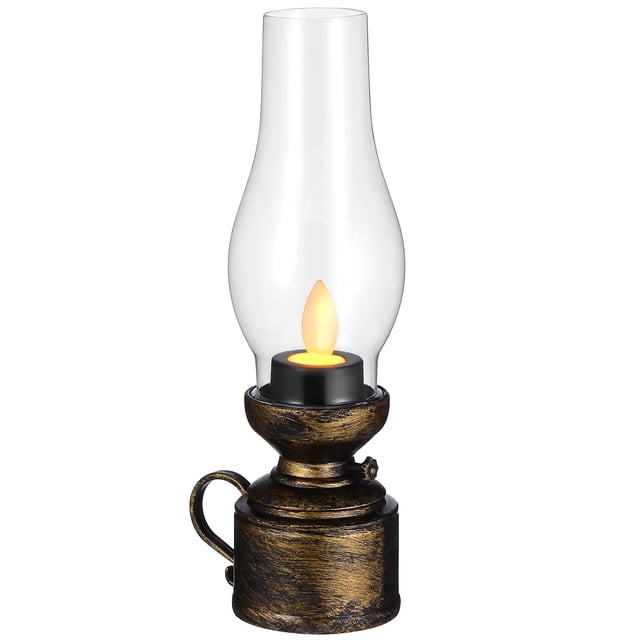 Lámpara de queroseno LED sin llama, lámpara de queroseno de plástico, farol de aceite retro decorativo