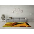 thumbnail image 3 of Ahgly Company Machine Washable Indoor Square Oriental Yellow Modern Area Rugs, 7' Square, 3 of 4