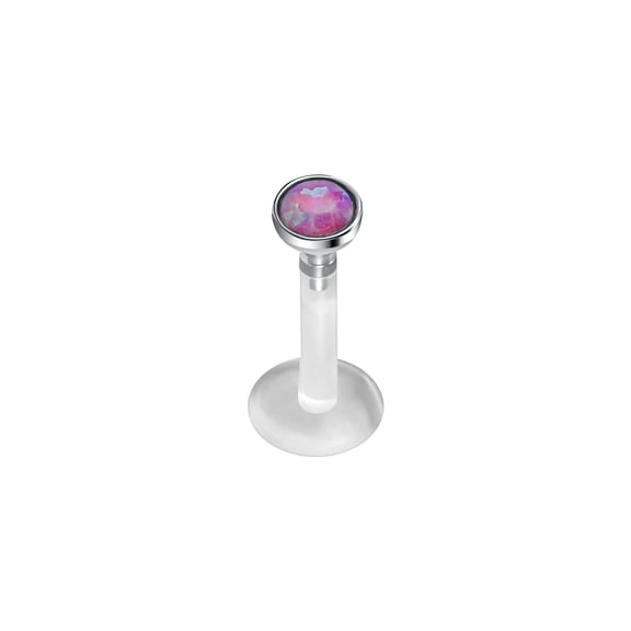 QQTDFG 16G Stainless Steel Opal Labret Lip Piercings Acrylic Lip Studs Tragus Piercing-Acrylic Purple- 1 Pc