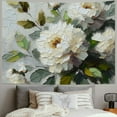 thumbnail image 2 of JEUXUS Rustic White Flower Abstract Botanical Picture Tapestry Home Decor Painting, 2 of 6