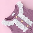 thumbnail image 6 of Odeerbi Princess Dresses For Girls Toddler Kids Lace Ribbed Sleeveless Dress Bowtie One-piece Dress Purple, 6 of 7