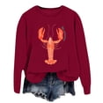 thumbnail image 3 of Women's Casual Long Sleeve Sweatshirts Lobster Printed Crew Neck Pullover Comfy Tops Fall Fashion Outfits Winter Clothes 2025, 3 of 3