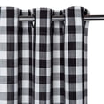 thumbnail image 2 of Buffalo Check Textured Grommet Window Curtain Panels for Kitchen Living Room Bedroom Farmhouse Window Treatment Drapes, 37 x 63 inch,Black/White, 2 Panels, 2 of 7