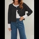 thumbnail image 4 of Suéteres Tipo Cárdigan Cortos para Mujer, de Otoño, de Larga, Abiertos Al Frente, con Botones y Bloques de Color, de Punto, Abrigos. Negro XL, 4 of 8