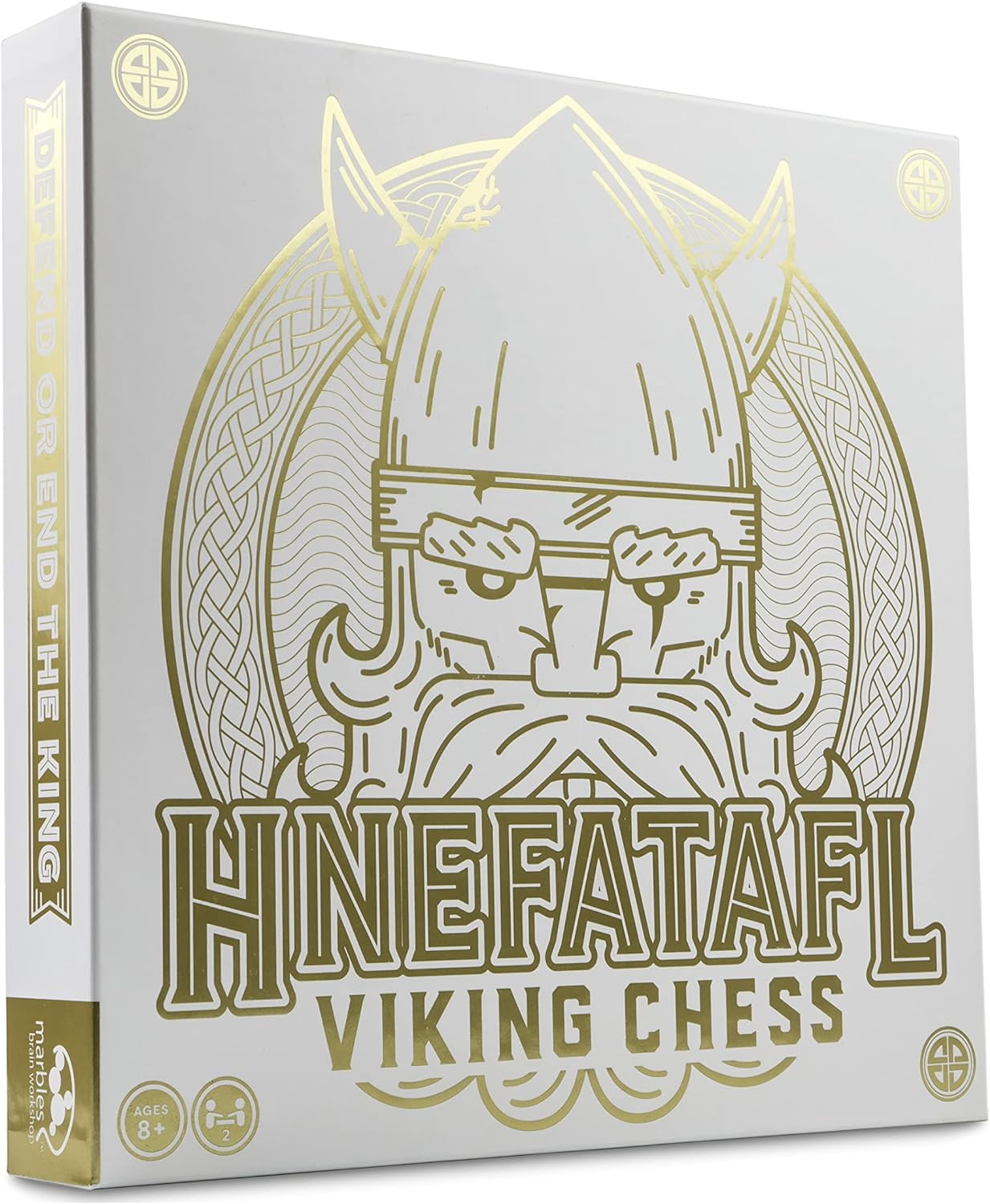 Marbles Hnefatafl, Viking Chess Game with Wooden Game Board, Ages 8 and up