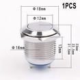thumbnail image 6 of 12V 16Mm Waterproof Car Vehicle Metal Momentary Push Button On/Off Horn Switch Self-Resetting 3-220V Easy To Install Shockproof Flat Head, 6 of 7