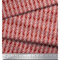 thumbnail image 3 of Soimoi Red Rayon Fabric Tribal Stripe Printed Craft Fabric by the Yard 56 Inch Wide, 3 of 3