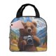 thumbnail image 1 of Easygdp Snowy Mountain Photography Bear Bolsa Térmica Premium - Tela Oxford Impermeable, Gran Capacidad, Bolsillo Frontal, Unisex para Trabajo, Escuela, Actividades al Aire Libre y Picnics, 1 of 8