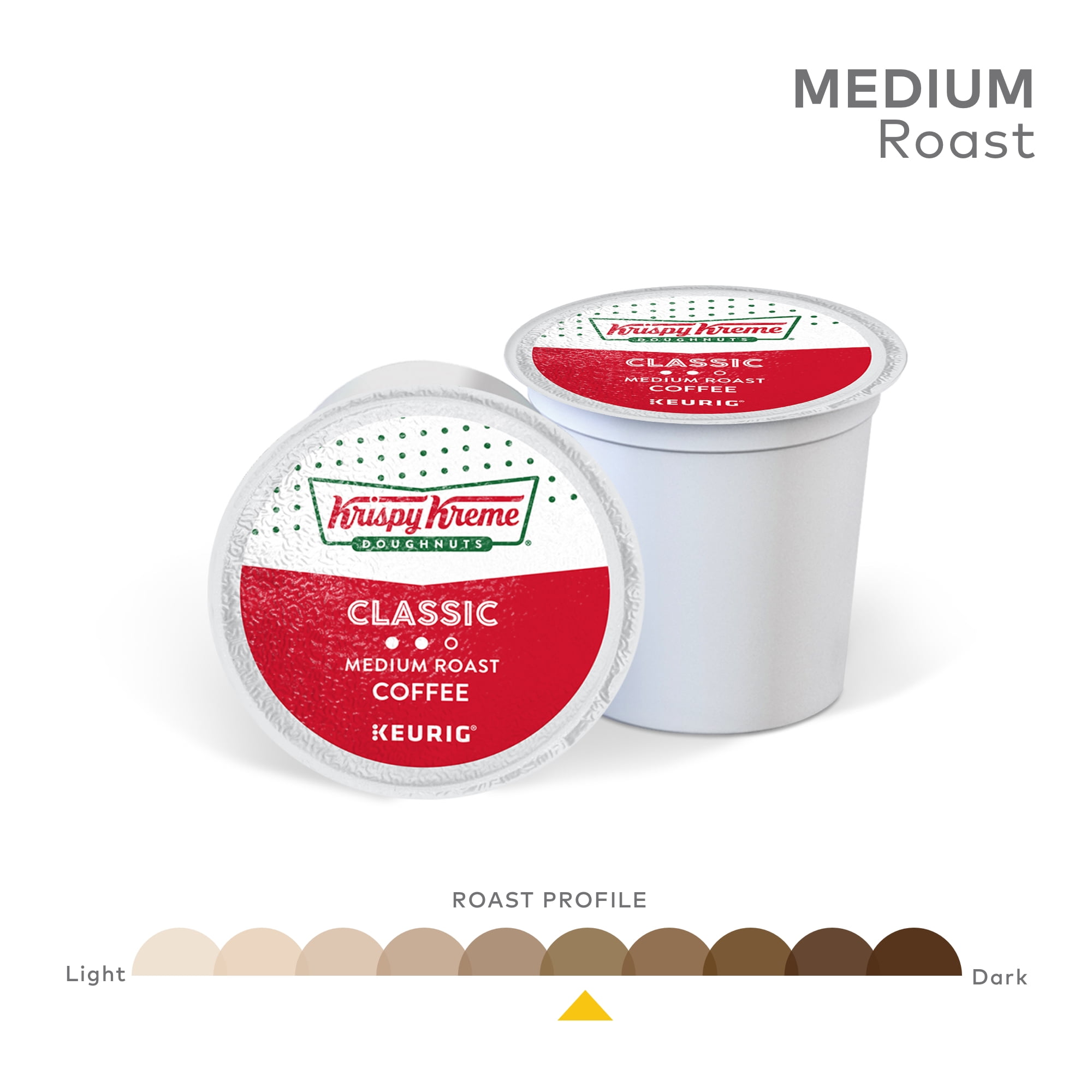 Krispy Kreme Classic K-Cup Coffee Pods, Medium Roast, 18 Count for Keurig Brewers