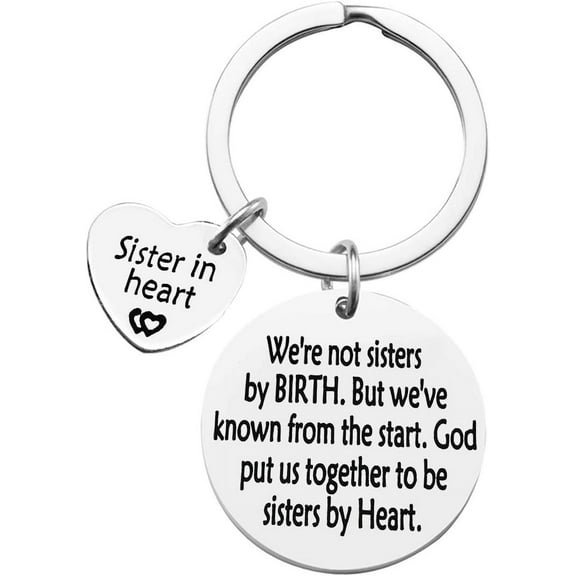 Sister Keychain Best Friend Keychain We're not Sisters by Birth But We've Known from the start keychain,Friendship Keychain Gift Friends Sisters Keychain Graduation Birthday Gift for Women Teens Girl