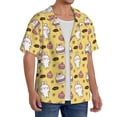 thumbnail image 4 of Xecao offers the Rabbit Hunger for Men's Casual Short-sleeved Shirt, a button-up collared shirt with a pocket, perfect for beach vacations and yacht travel in the 4X-Large size., 4 of 7