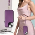 thumbnail image 5 of Wallet Case for Apple iPhone 15, with Crossbody Shoulder Strap & Hand Wrist Cards Holder Zipper Pocket Stand Feature Full Protective Shockpoof Phone Case for iPhone 15, Darkpurple, 5 of 8