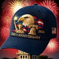 thumbnail image 4 of United States 250th Anniversary Cap, Retro Washed Patriotic Baseball Hat, Adjustable Fit, Commemorative Gift for Men Women, Celebrate America’s 250 Years, 4 of 9