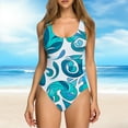 thumbnail image 2 of DISKEBUISS Women's One-Pieces Swimsuit Beach Sport Athletic Bathing Suits Summer Hawaiian Swimwear Size S-XXL, 2 of 6