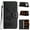 Black, variant on TECH CIRCLE For iPhone 17 Pro Max Flip Wallet Phone Case with Wrist Strap, Cute Embossed Butterfly PU Leather Case with 2 Card Slots and 1 Cash Pocket, Protective Slim Lightweight Case, Rose