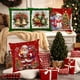 thumbnail image 5 of Juego de 4 fundas de almohada navideñas | Fundas de almohada con estampado navideño de Papá Noel | Fundas de cojín decorativas de poliéster de 45 x 45 cm para sofá cama y salón, 5 of 5