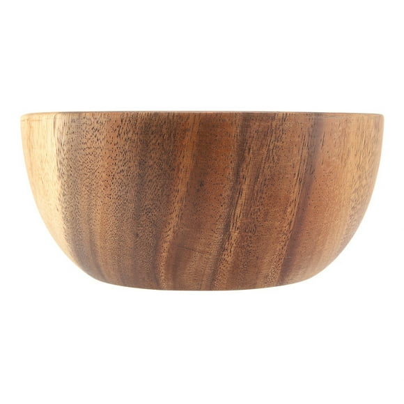 Saladier en Bois Bol de Service en Bois d'acacia Bol à Fruits Légumes Saladier pour Salade Soupe Riz Fait à la Main Bol en Bois Ustensiles de Cuisine(16 * 7cm)