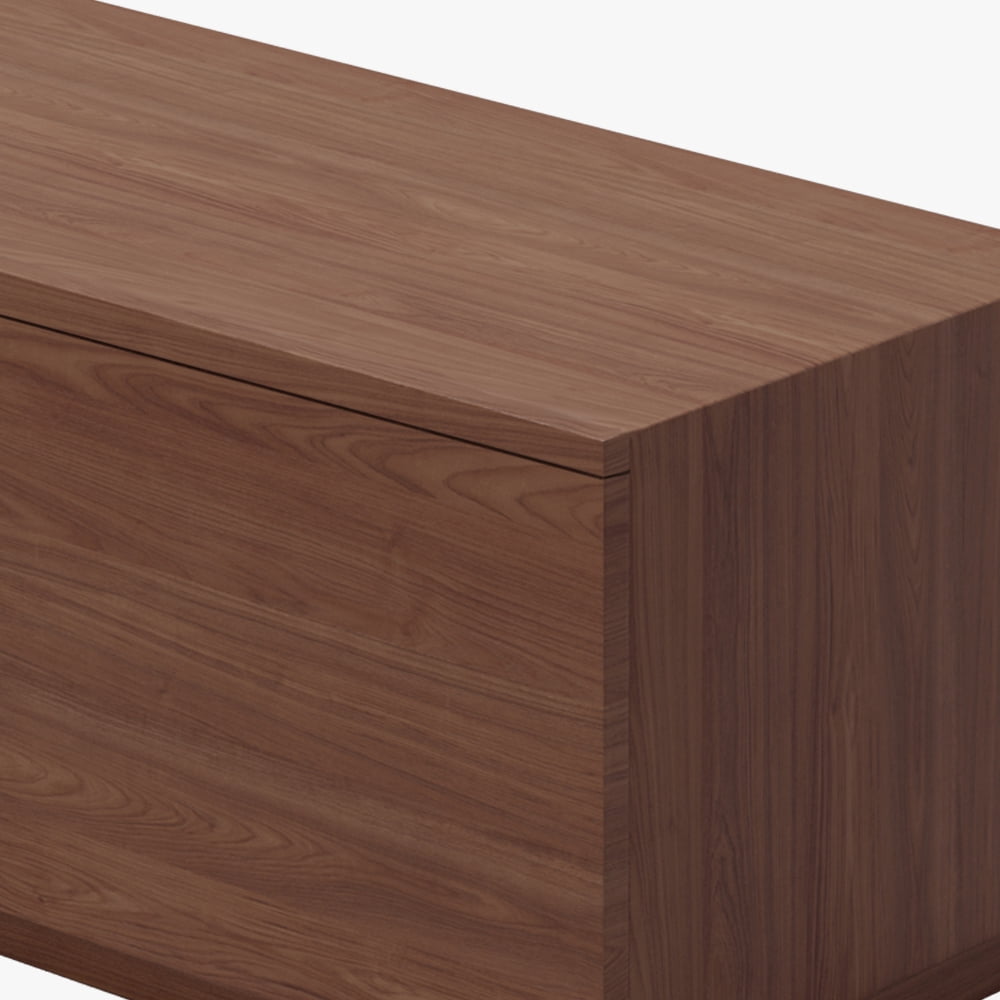 POVISON Minimalist TV Stand, Wood Media Console with Drawers, Walnut Veneer, 78" Fully-Assembled