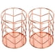 thumbnail image 3 of Portalápices redondo de oro rosa, cesta de almacenamiento de escritorio, caja organizadora de maquillaje de malla metálica, 2 uds., 3 of 5