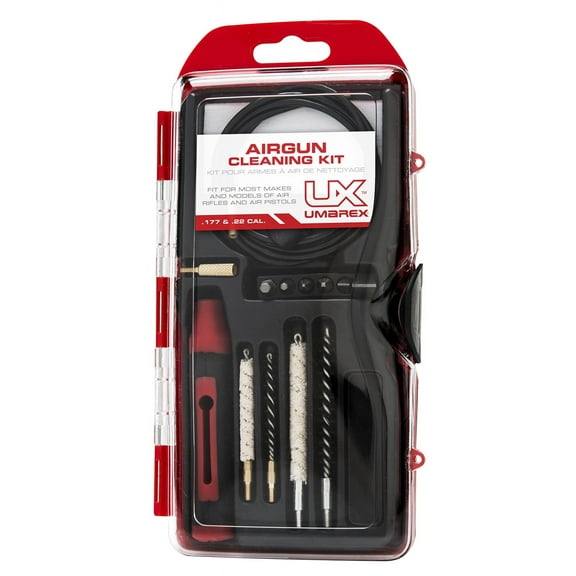 Umarex 40-Piece Air Gun Cleaning Kit for .177 and .22 Caliber, Steel, Nylon, and Cotton Materials with Carry Case