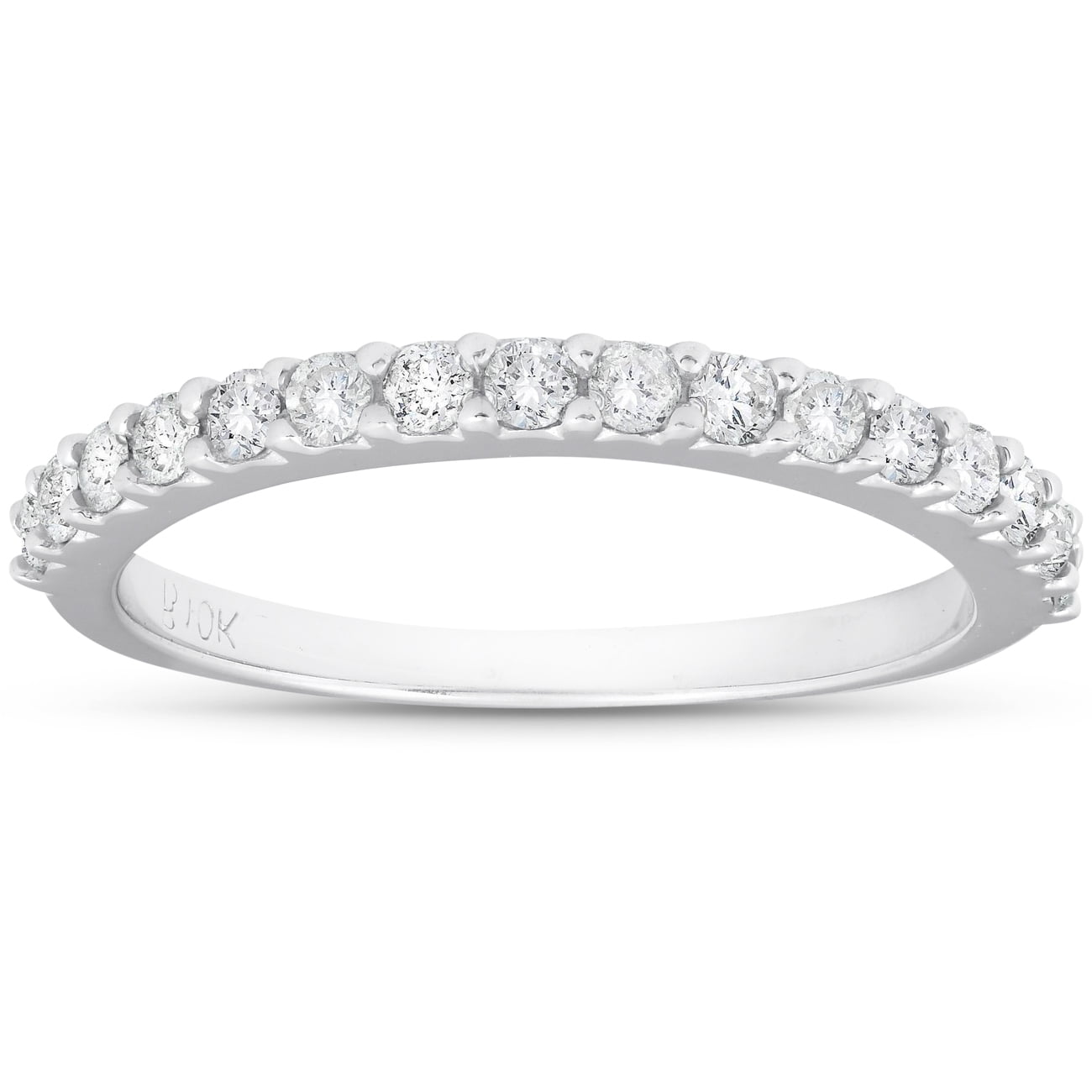 1/3 ct Pave Diamond Wedding Pave Ring Womens Stackable Band 14K White Gold 