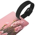 thumbnail image 3 of Kdxio Delicate Pink Carnations A Luggage Tags Privacy Cover ID Label Suitcase Tags Identifiers For School Bags,Suitcases, 3 of 7