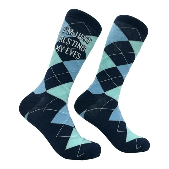 Im Just Resting My Eyes Socks Funny Sarcastic Graphic Novelty Footwear for Men