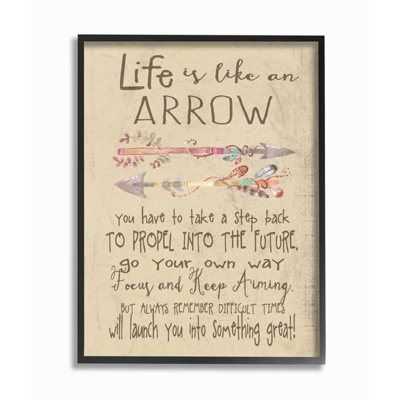 Stupell 'Life is Like an Arrow' Framed Giclee Texturized Art 11 x 14