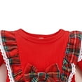 thumbnail image 5 of Godderr 3-24M Newborn Toddler Girls Christmas Dress Baby Ruffle Casual Dress Long Sleeve Plaid Princess Dress Girls Red Skirt Dress Clothes, 5 of 7