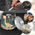 thumbnail image 4 of Yayeee Ashtray with Lid for Cigarette Smokeless Stainless Steel Home Ash Holder, Dinosaur at Night, 4 of 7